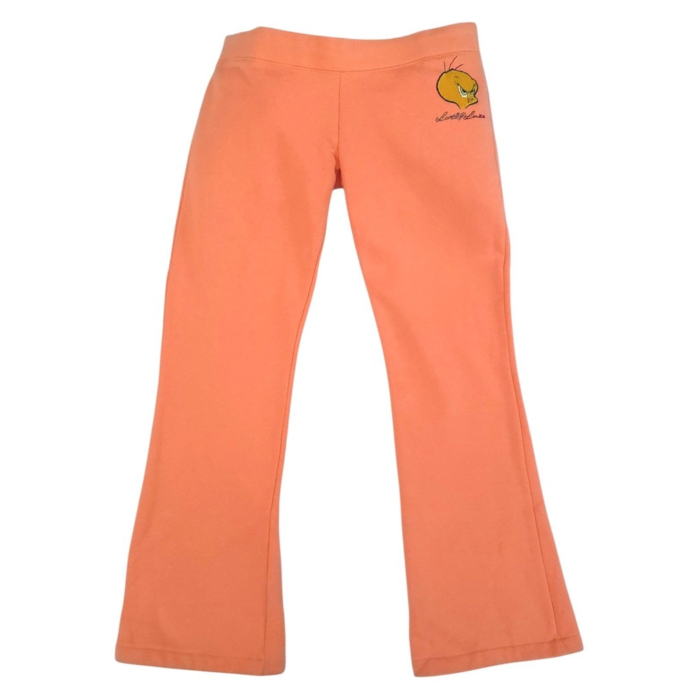 Lot 29 Tweety Bird Sweatpants Womens Coral Fleece Flare Leg Y2K Looney Tunes L